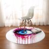 Pink Eye Round Carpet Floor Rug Living Room Bedroom Decor Round Area Rug Carpet