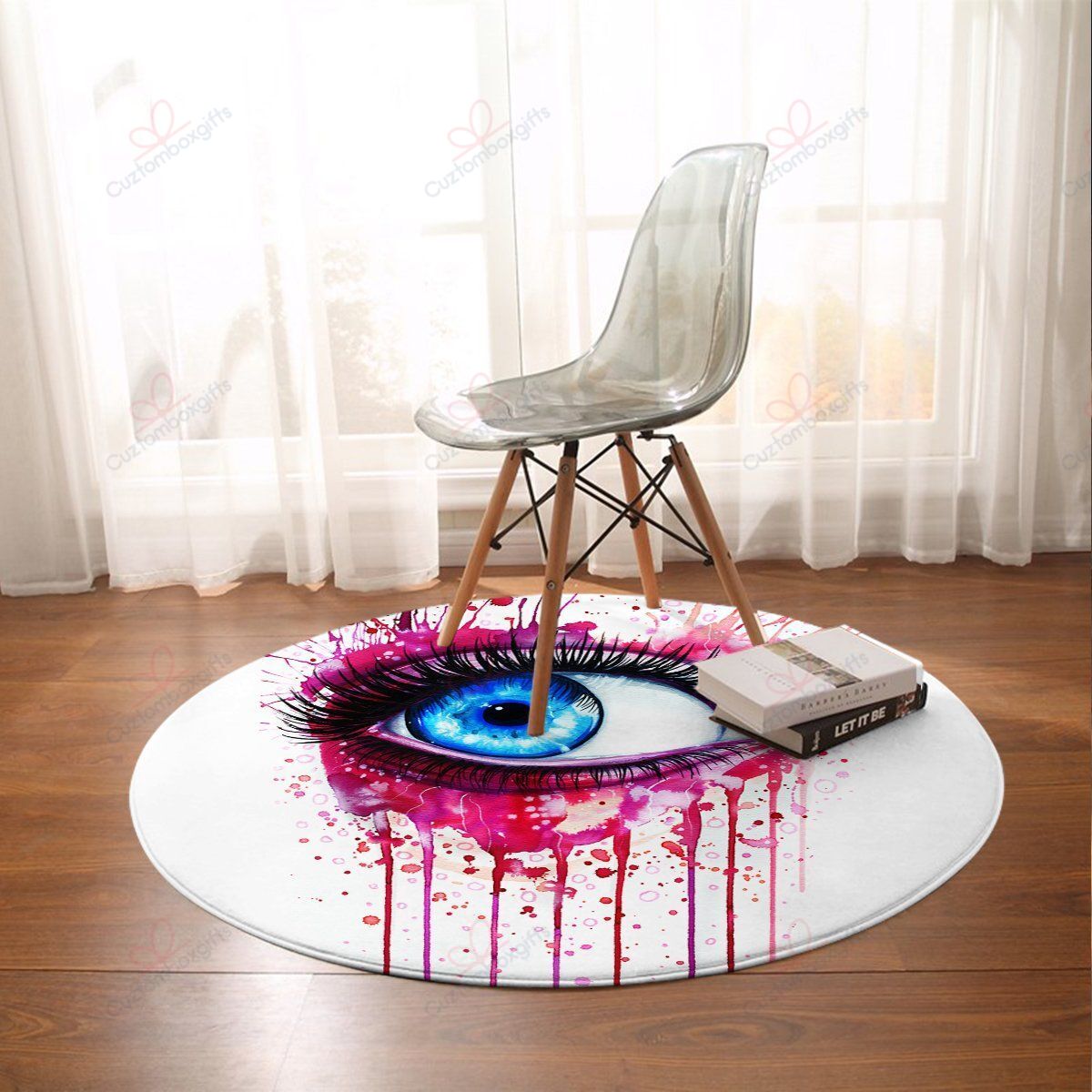 Pink Eye Round Carpet Floor Rug Living Room Bedroom Decor Round Area Rug Carpet Pink Eye Round Carpet Floor Rug Living Room Bedroom Decor Round Area Rug Carpet