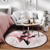Pink Flamingo Round Carpet Floor Rug Living Room Bedroom Decor Round Area Rug Carpet