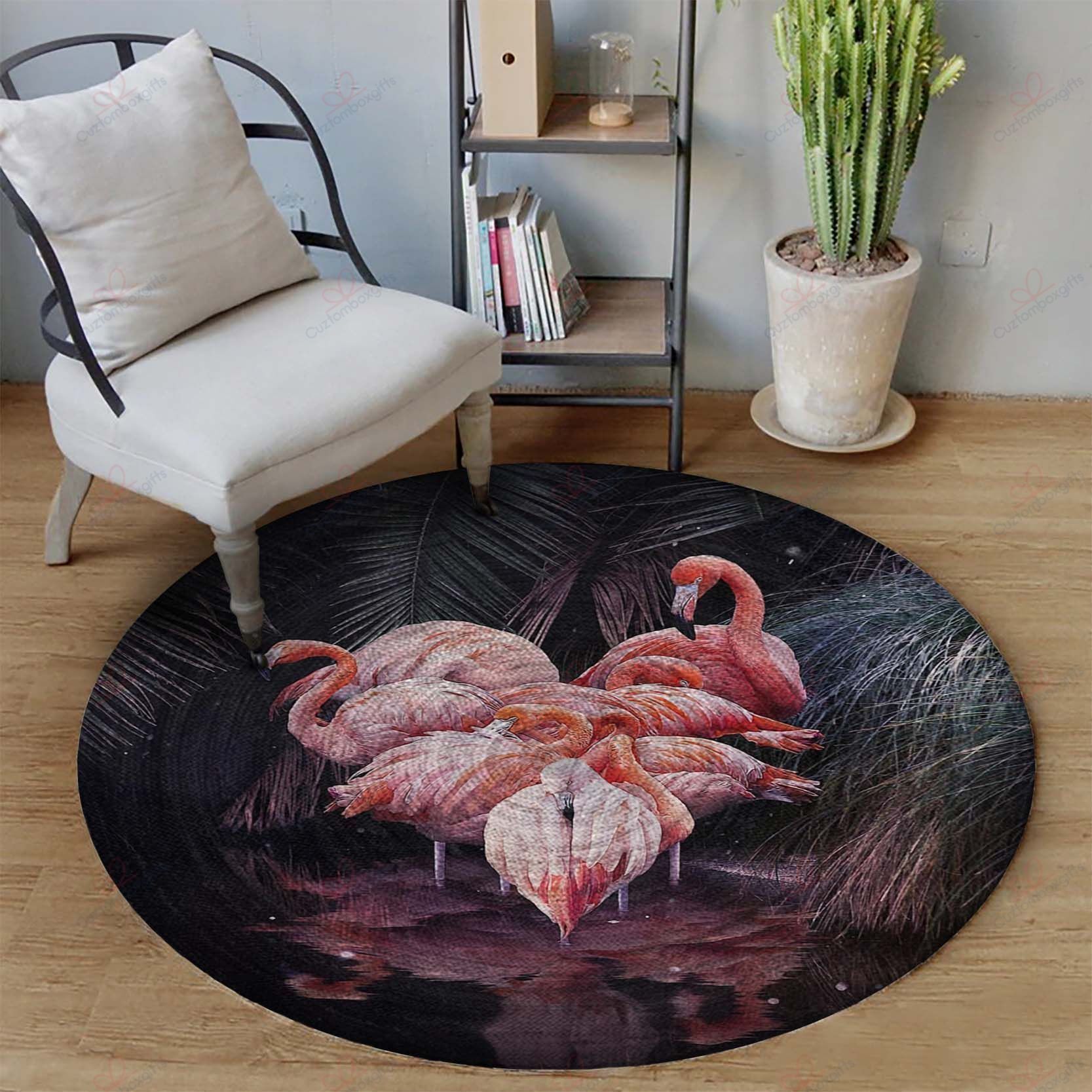 Pink Flamingo Round Carpet Floor Rug Living Room Bedroom Decor Round Area Rug Carpet Pink Flamingo Round Carpet Floor Rug Living Room Bedroom Decor Round Area Rug Carpet