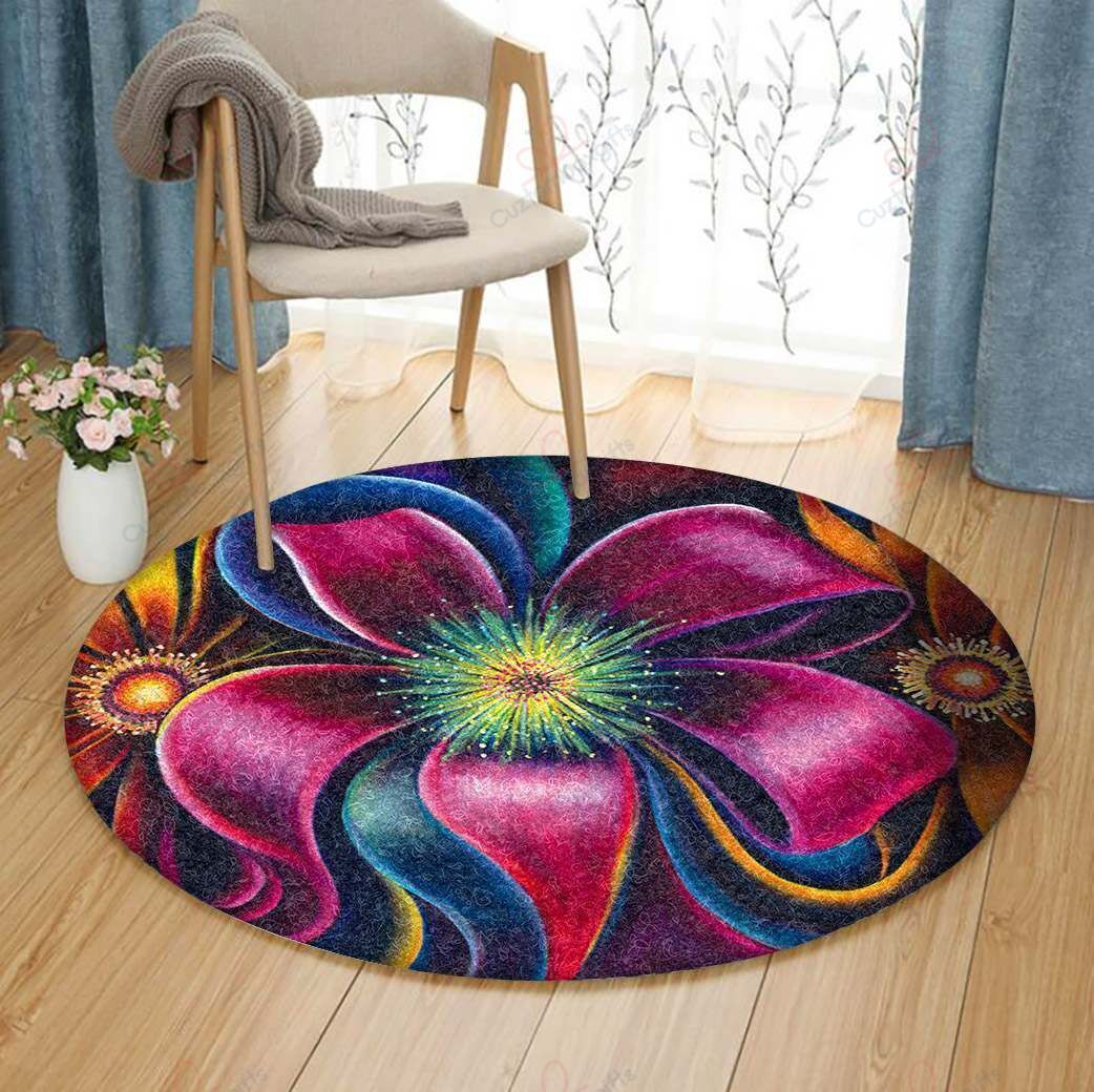 Pink Flower Round Carpet Floor Rug Living Room Bedroom Decor Round Area Rug Carpet Pink Flower Round Carpet Floor Rug Living Room Bedroom Decor Round Area Rug Carpet