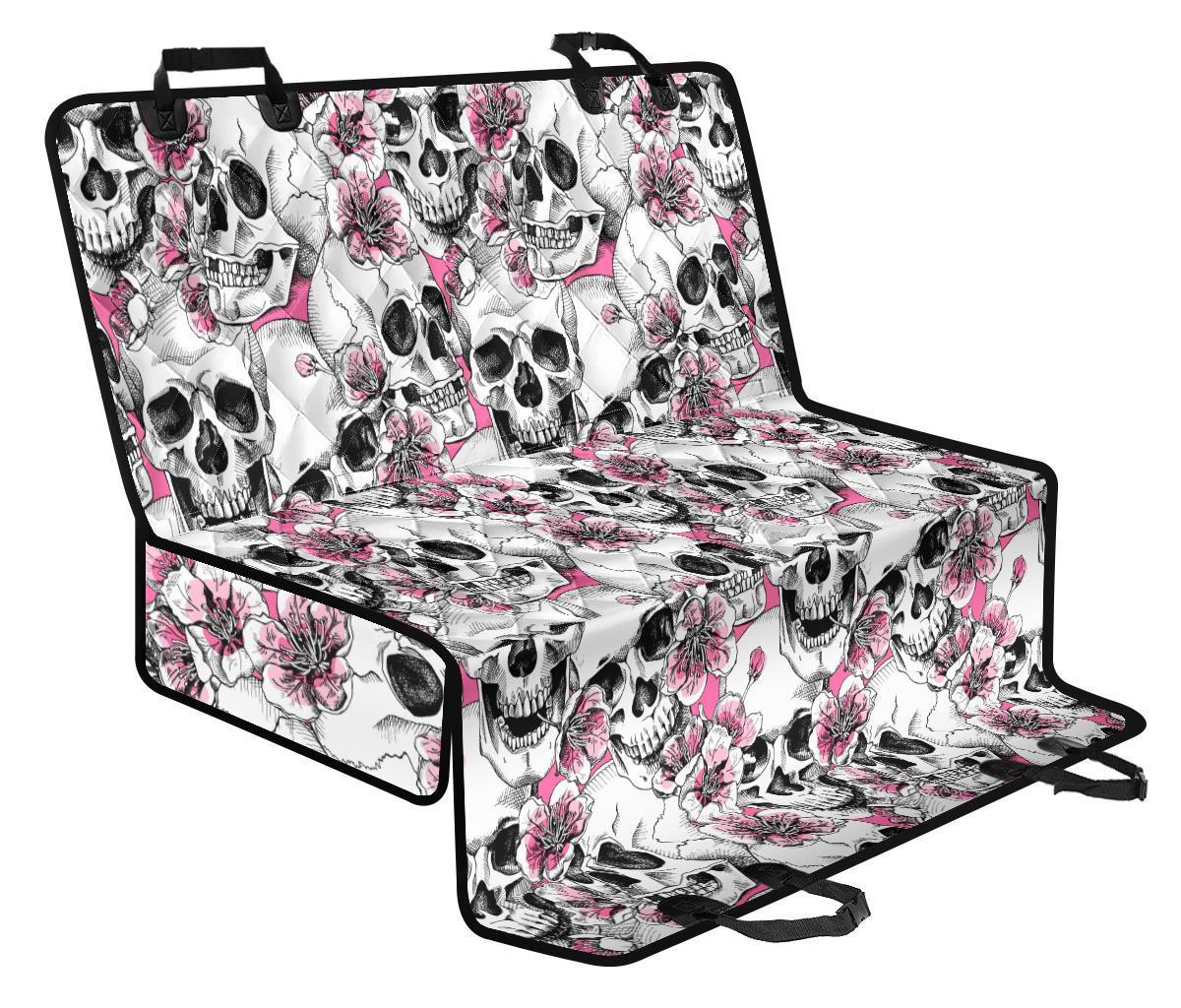 Pink Flowers Skull Pattern Print Pet Car Back Seat Cover - 4f2f5134d8cf Pink Flowers Skull Pattern Print Pet Car Back Seat Cover - 4f2f5134d8cf