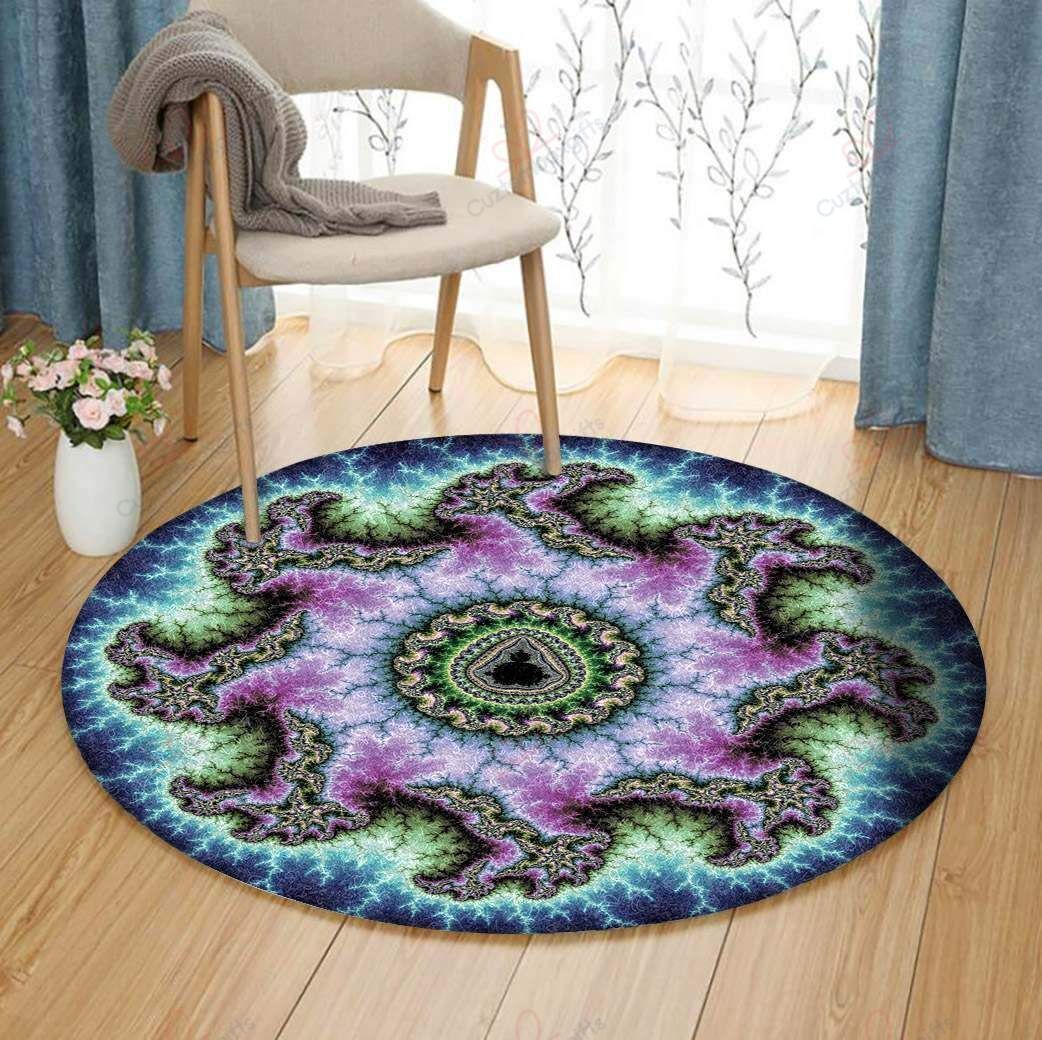 Pink Fractal Round Carpet Floor Rug Living Room Bedroom Decor Round Area Rug Carpet Pink Fractal Round Carpet Floor Rug Living Room Bedroom Decor Round Area Rug Carpet