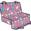 Pink Girly Unicorn Donut Pattern Print Pet Car Back Seat Cover - da9711ba3a9f