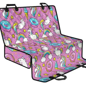 Pink Girly Unicorn Donut Pattern Print Pet Car Back Seat Cover - da9711ba3a9f