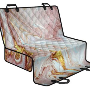 Pink Gold Liquid Marble Print Pet Car Back Seat Cover - 9b3f673f78d3