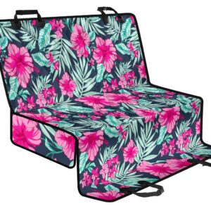 Pink Hibiscus Tropical Pattern Print Pet Car Back Seat Cover - aabb6cb2dfd1