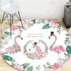 Pink Memories Flamingo And Unicorn Round Carpet Floor Rug Living Room Bedroom Decor Round Area Rug Carpet