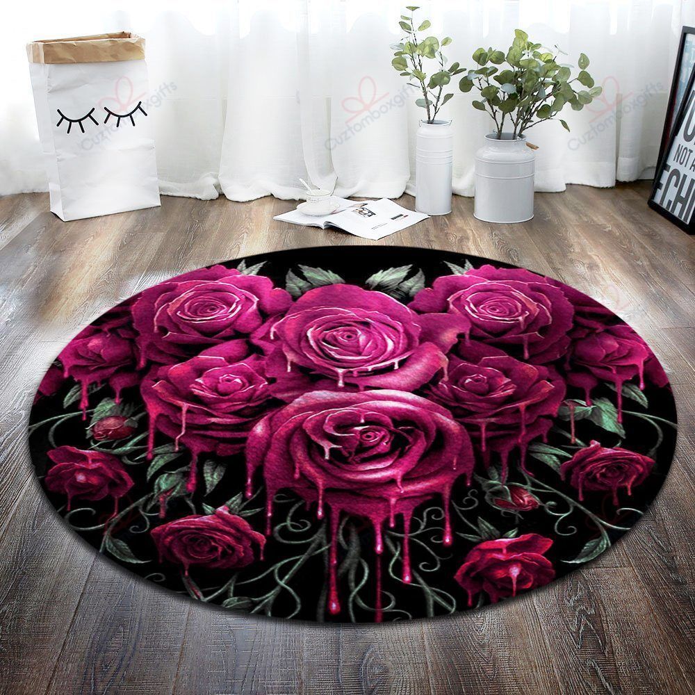Pink Rose Round Carpet Floor Rug Living Room Bedroom Decor Round Area Rug Carpet Pink Rose Round Carpet Floor Rug Living Room Bedroom Decor Round Area Rug Carpet