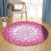 Pink Sri Chakra Round Carpet Floor Rug Living Room Bedroom Decor Round Area Rug Carpet