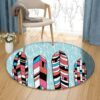 Pink Surfing Board Round Carpet Floor Rug Living Room Bedroom Decor Round Area Rug Carpet