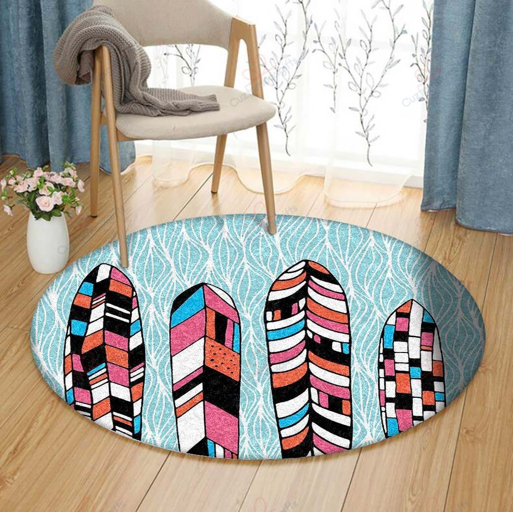 Pink Surfing Board Round Carpet Floor Rug Living Room Bedroom Decor Round Area Rug Carpet Pink Surfing Board Round Carpet Floor Rug Living Room Bedroom Decor Round Area Rug Carpet