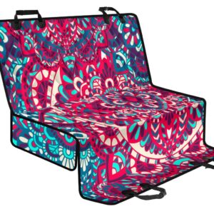 Pink Teal Bohemian Mandala Pattern Print Pet Car Back Seat Cover - 413723e0a9a7