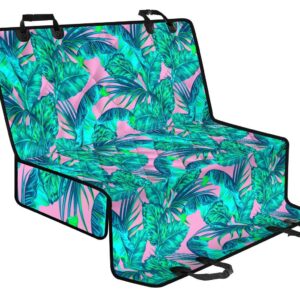 Pink Teal Tropical Leaf Pattern Print Pet Car Back Seat Cover - c39276b78a69
