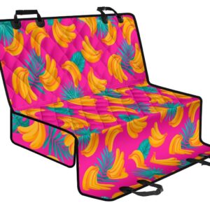 Pink Tropical Banana Pattern Print Pet Car Back Seat Cover - 617e3103dc6b