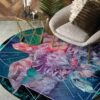 Pink Turtle Round Carpet Floor Rug Living Room Bedroom Decor Round Area Rug Carpet
