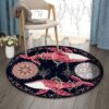 Pink Whale Round Carpet Floor Rug Living Room Bedroom Decor Round Area Rug Carpet
