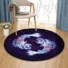 Pisces Zodiac Round Carpet Floor Rug Living Room Bedroom Decor Round Area Rug Carpet