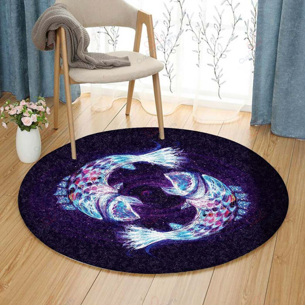 Pisces Zodiac Round Carpet Floor Rug Living Room Bedroom Decor Round Area Rug Carpet Pisces Zodiac Round Carpet Floor Rug Living Room Bedroom Decor Round Area Rug Carpet
