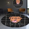 Pit Bull Round Carpet Floor Rug Living Room Bedroom Decor Round Area Rug Carpet