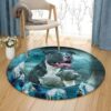Pitbull Dreamcatcher Round Carpet Floor Rug Living Room Bedroom Decor Round Area Rug Carpet