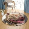 Pitbull Round Carpet Floor Rug Living Room Bedroom Decor Round Area Rug Carpet