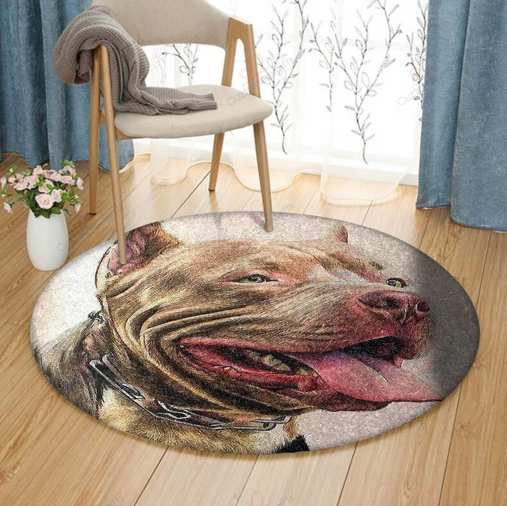 Pitbull Round Carpet Floor Rug Living Room Bedroom Decor Round Area Rug Carpet Pitbull Round Carpet Floor Rug Living Room Bedroom Decor Round Area Rug Carpet