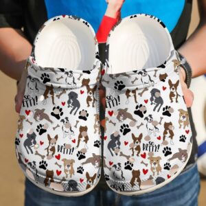 Pitbull Pattern Sku 1861 Crocs Crocband Clog Comfortable For Mens Womens Classic Clog Water Shoes