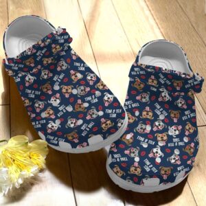 Pitbull Personalize Clog Custom Crocs Fashionstyle Comfortable For Women Men Kid Print 3D Kiss A Bull
