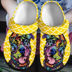Pitbull Personalized Clog Custom Crocs Comfortablefashion Style Comfortable For Women Men Kid Print 3D Happy Pitbull