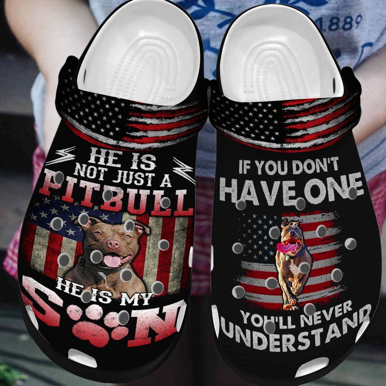 Pitbull Personalized Clog Custom Crocs Comfortablefashion Style Comfortable For Women Men Kid Print 3D My Son Pitbull Personalized Clog Custom Crocs Comfortablefashion Style Comfortable For Women Men Kid Print 3D My Son
