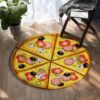 Pizza Painting Round Carpet Floor Rug Living Room Bedroom Decor Round Area Rug Carpet