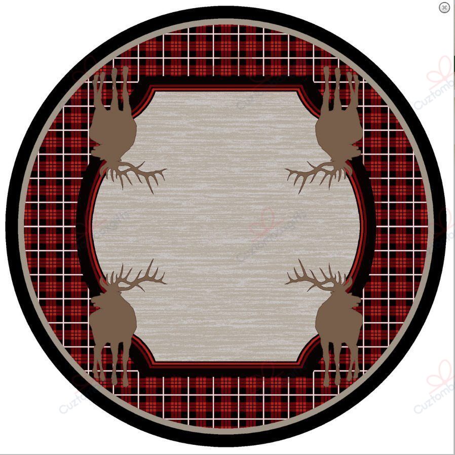 Plaid Elk Round Carpet Floor Rug Living Room Bedroom Decor Round Area Rug Carpet Plaid Elk Round Carpet Floor Rug Living Room Bedroom Decor Round Area Rug Carpet