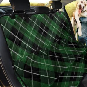 Plaid Green And Black Car Back Seat Cover Dog Car Seat Covers