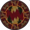 Plaid Woodsman Round Carpet Floor Rug Living Room Bedroom Decor Round Area Rug Carpet