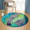Platypus And Turtle Round Carpet Floor Rug Living Room Bedroom Decor Round Area Rug Carpet