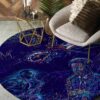 Play Saxophone Round Carpet Floor Rug Living Room Bedroom Decor Round Area Rug Carpet