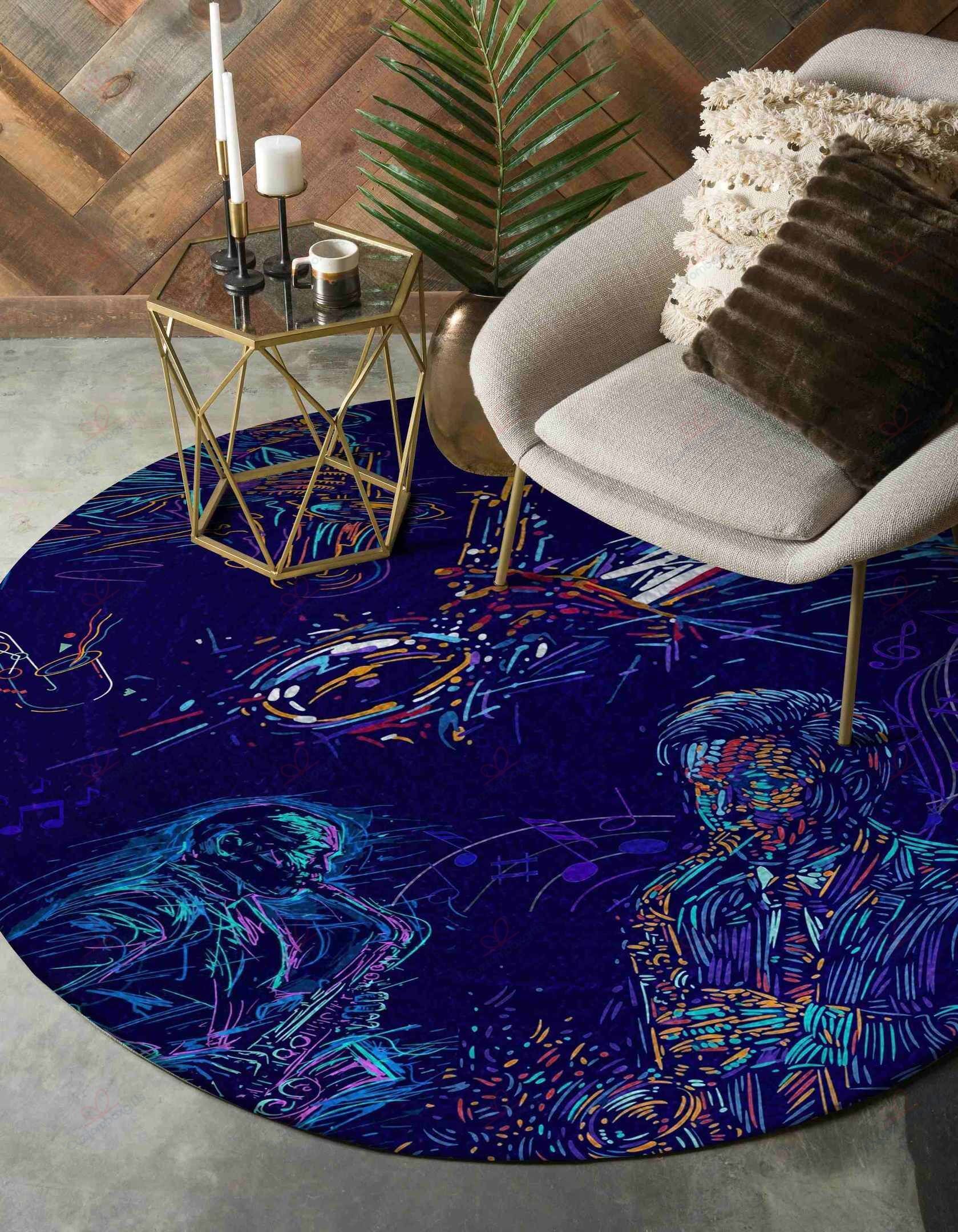 Play Saxophone Round Carpet Floor Rug Living Room Bedroom Decor Round Area Rug Carpet Play Saxophone Round Carpet Floor Rug Living Room Bedroom Decor Round Area Rug Carpet