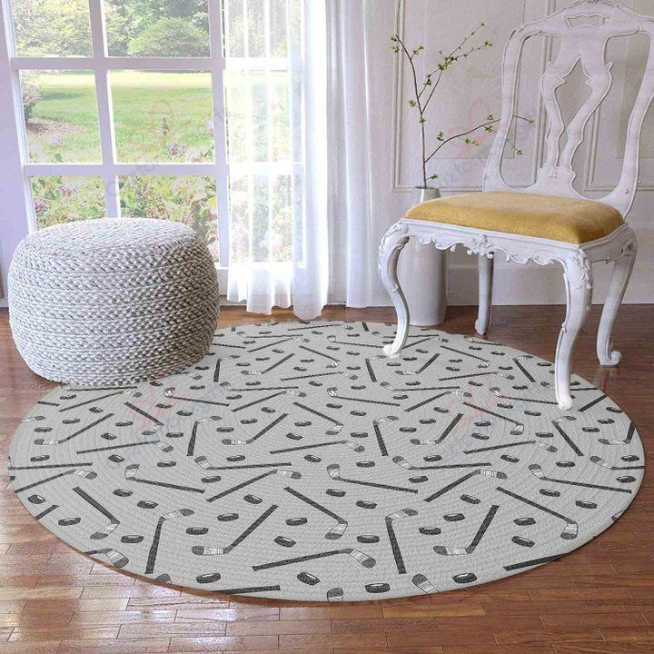 Playing Hockey Round Carpet Floor Rug Living Room Bedroom Decor Round Area Rug Carpet Playing Hockey Round Carpet Floor Rug Living Room Bedroom Decor Round Area Rug Carpet