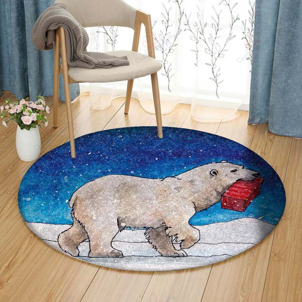 Polar Bears Round Carpet Floor Rug Living Room Bedroom Decor Round Area Rug Carpet Polar Bears Round Carpet Floor Rug Living Room Bedroom Decor Round Area Rug Carpet