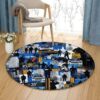 Police Round Carpet Floor Rug Living Room Bedroom Decor Round Area Rug Carpet