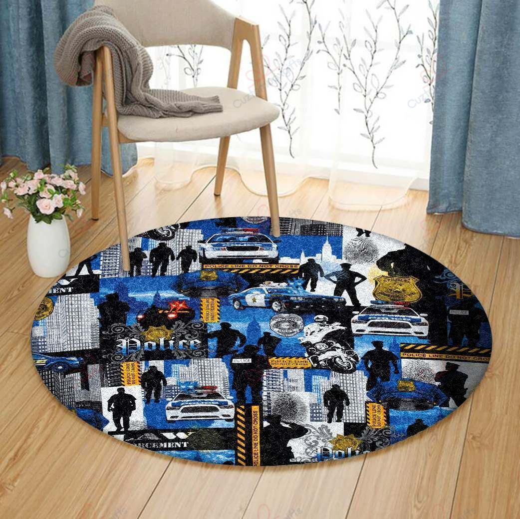 Police Round Carpet Floor Rug Living Room Bedroom Decor Round Area Rug Carpet Police Round Carpet Floor Rug Living Room Bedroom Decor Round Area Rug Carpet