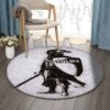 Police Knight Round Carpet Floor Rug Living Room Bedroom Decor Round Area Rug Carpet