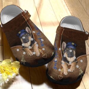 Police Personalized Clog Custom Crocs Comfortablefashion Style Comfortable For Women Men Kid Print 3D Back The Blue Shepherd In Zip