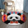 Polygon Panda Round Carpet Floor Rug Living Room Bedroom Decor Round Area Rug Carpet