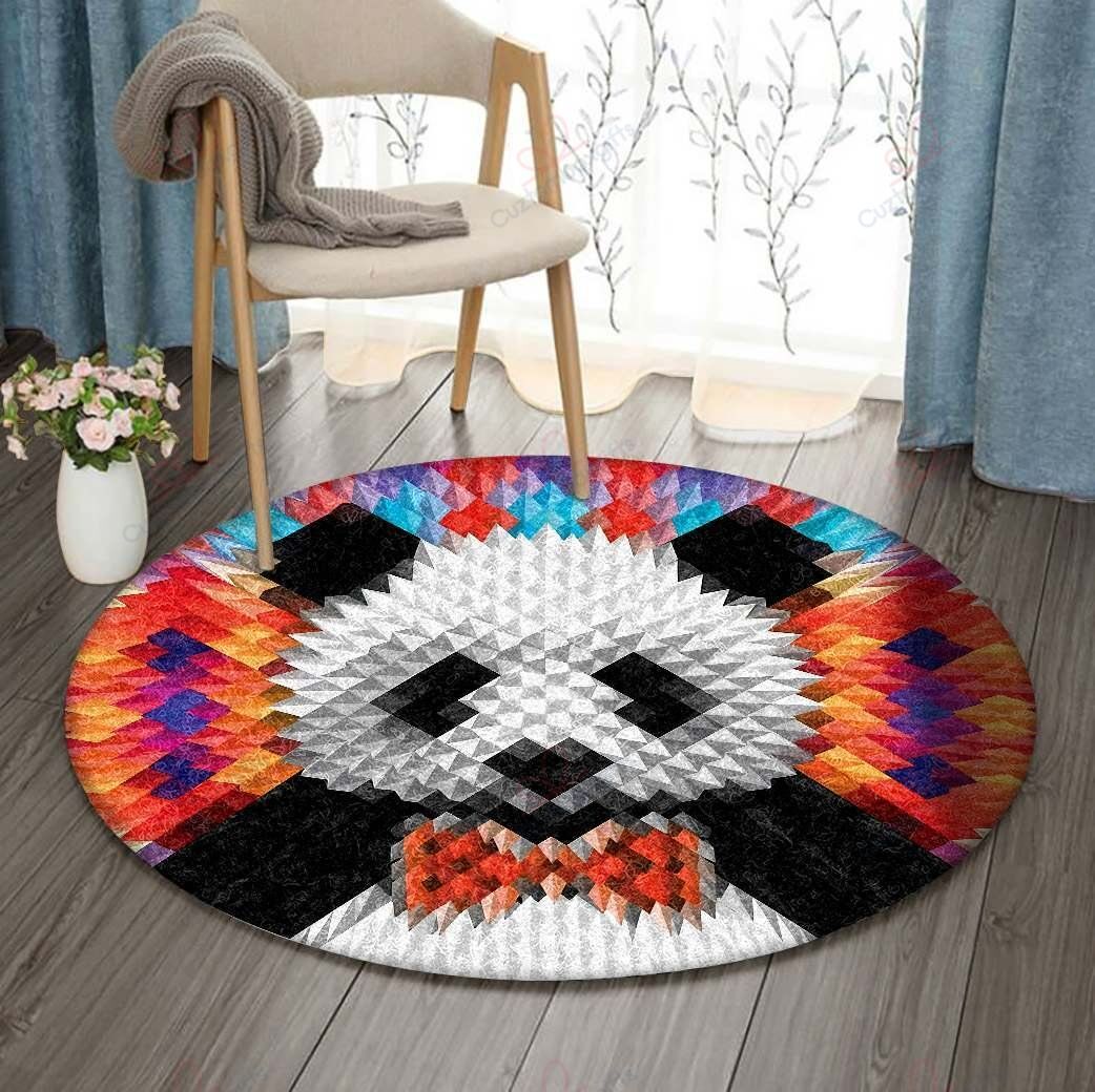 Polygon Panda Round Carpet Floor Rug Living Room Bedroom Decor Round Area Rug Carpet Polygon Panda Round Carpet Floor Rug Living Room Bedroom Decor Round Area Rug Carpet