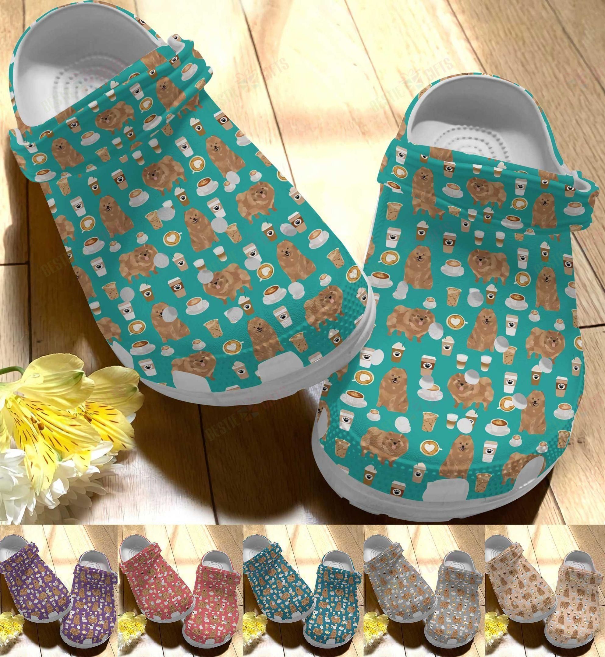 Pomeranian Crocs Clog Classic Clog Whitesole Pomeranian And Coffee Shoes Pomeranian Crocs Clog Classic Clog Whitesole Pomeranian And Coffee Shoes