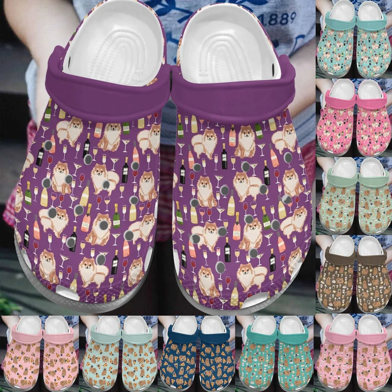 Pomeranian Personalize Clog Custom Crocs Fashionstyle Comfortable For Women Men Kid Print 3D Whitesole Lovely Pomeranian Pomeranian Personalize Clog Custom Crocs Fashionstyle Comfortable For Women Men Kid Print 3D Whitesole Lovely Pomeranian