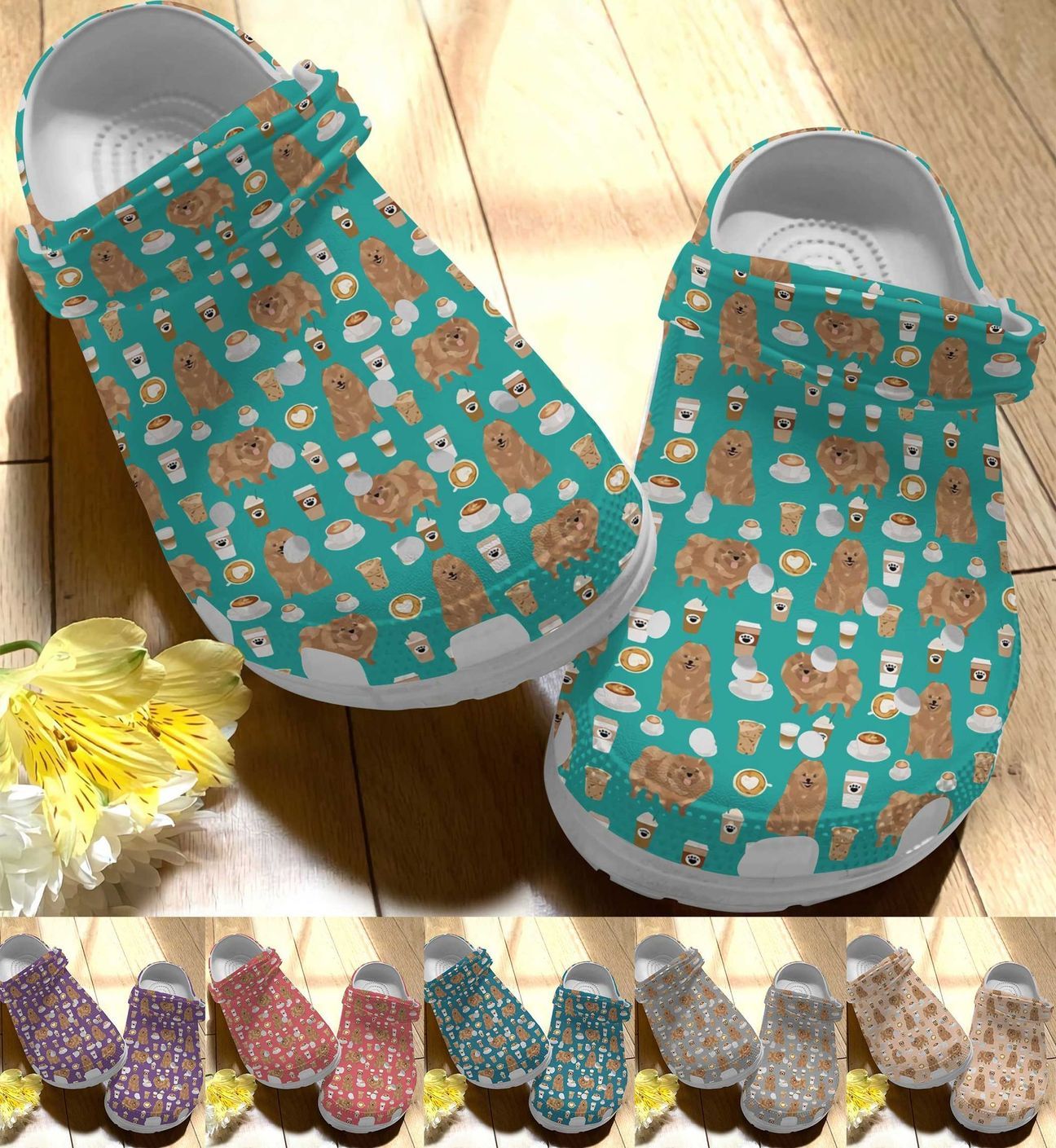 Pomeranian Personalize Clog Custom Crocs Fashionstyle Comfortable For Women Men Kid Print 3D Whitesole Pomeranian And Coffee Pomeranian Personalize Clog Custom Crocs Fashionstyle Comfortable For Women Men Kid Print 3D Whitesole Pomeranian And Coffee