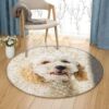 Poodle Round Carpet Floor Rug Living Room Bedroom Decor Round Area Rug Carpet